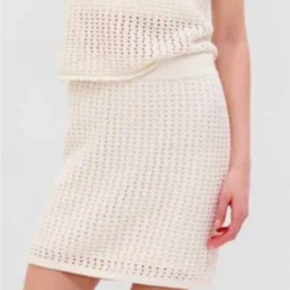 GAP Pink Orange Mini Ribbed Pencil Skirt